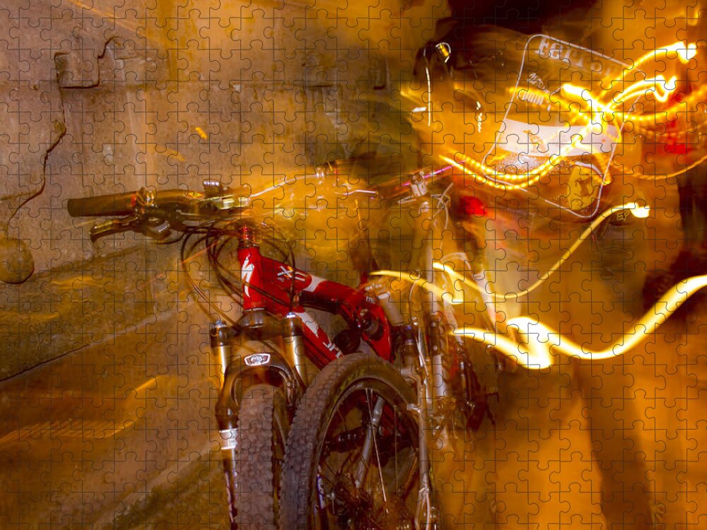 Bicycles Jigsaw Puzzle featuring the digital art Bikes in San Miguel by Cathy Anderson