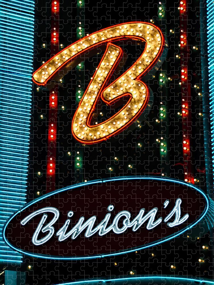 Las Vegas Jigsaw Puzzle featuring the photograph Binions - Downtown Las Vegas by Jon Berghoff