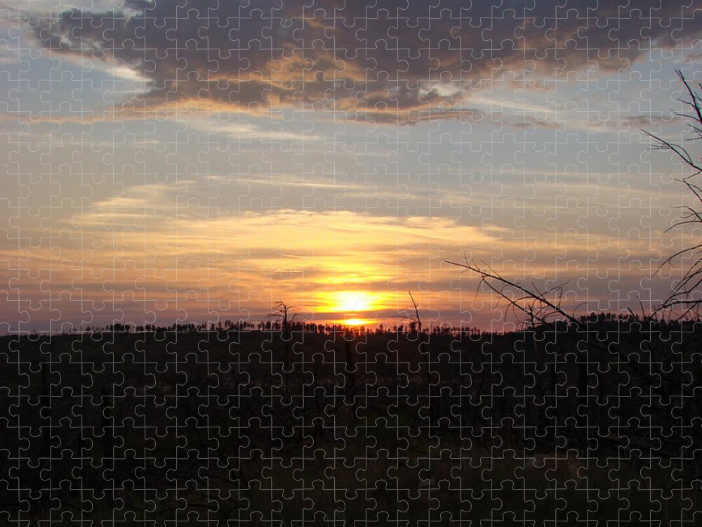 Sunset Jigsaw Puzzle featuring the photograph Black Hills Sunset III by Cathy Anderson