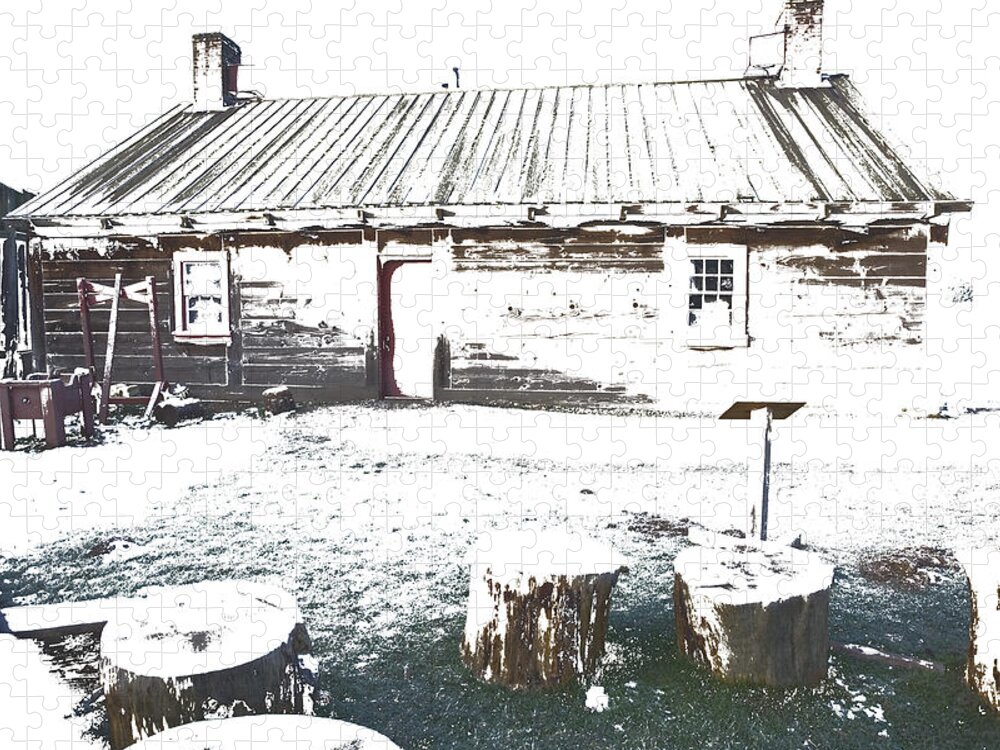 Selective Color Jigsaw Puzzle featuring the photograph Blacksmith Shop by Rich Collins