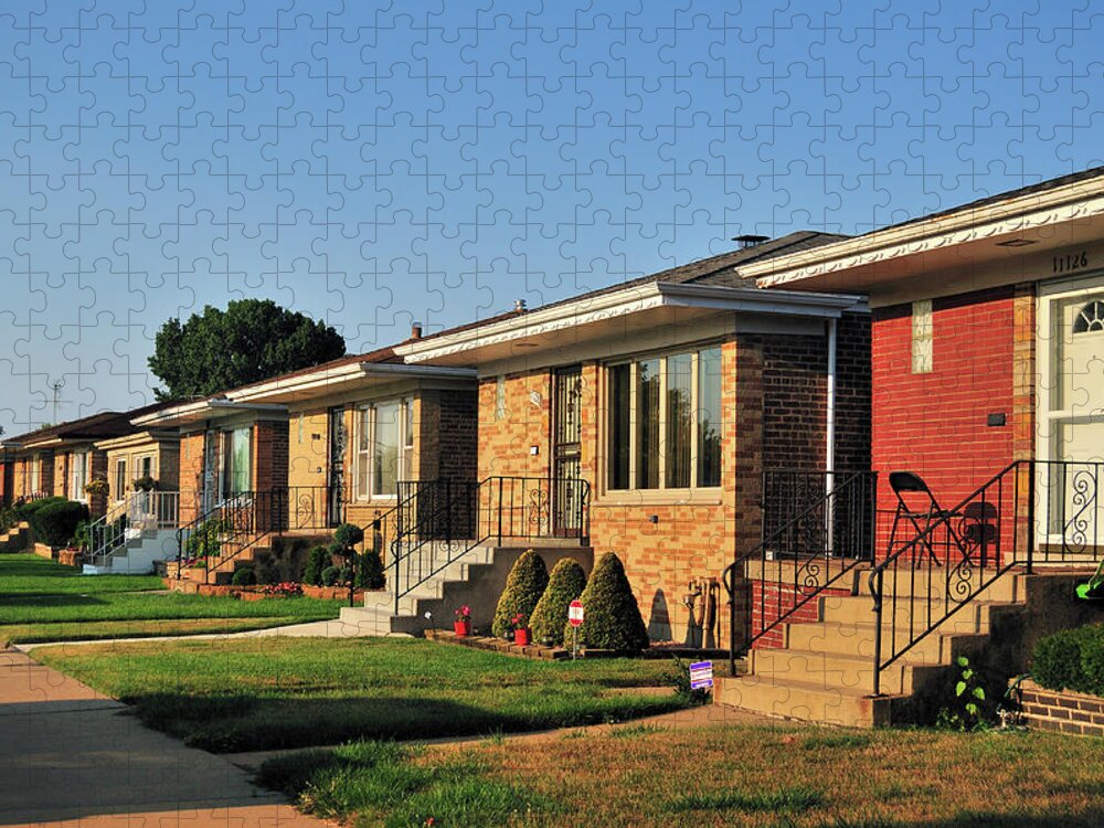 Tranquility Jigsaw Puzzle featuring the photograph Block Of Homes by Bruce Leighty