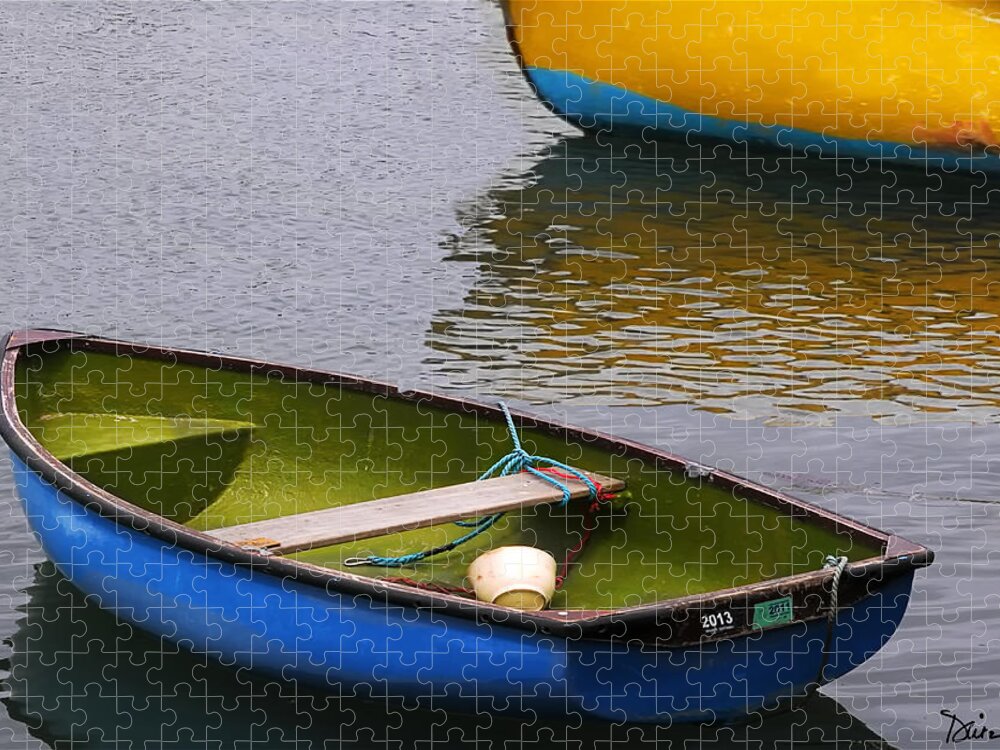 Blue Jigsaw Puzzle featuring the photograph Blue Boat by Peggy Dietz