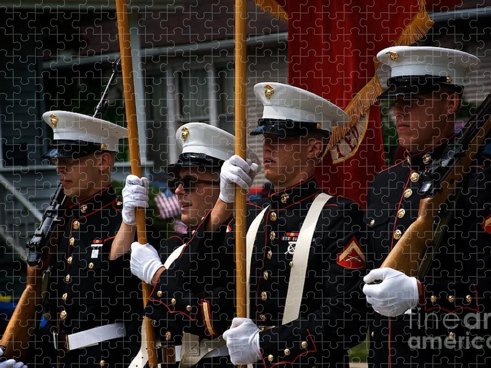 Marines Jigsaw Puzzle featuring the photograph Blue by Frank J Casella