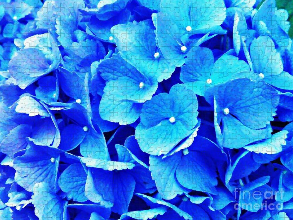 Blue Hydrangea 4 Jigsaw Puzzle featuring the photograph Blue Hydrangea 4 by Sarah Loft