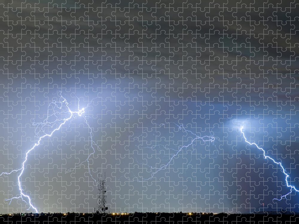 Lightning Jigsaw Puzzle featuring the photograph Blue Noise by James BO Insogna