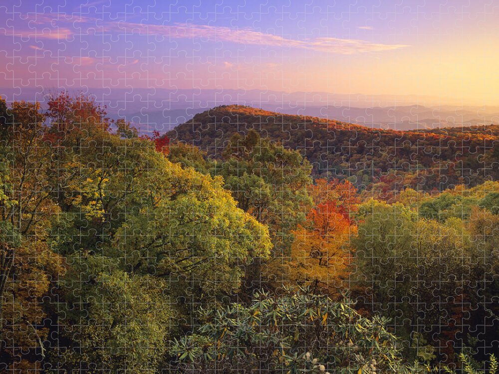 00175692 Jigsaw Puzzle featuring the photograph Blue Ridge Mountains in Autumn by Tim Fitzharris