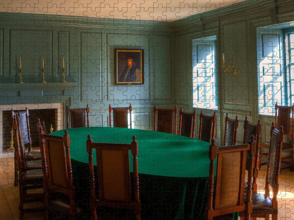 William & Mary Jigsaw Puzzle featuring the photograph Blue Room 2 Wren Building by Jerry Gammon