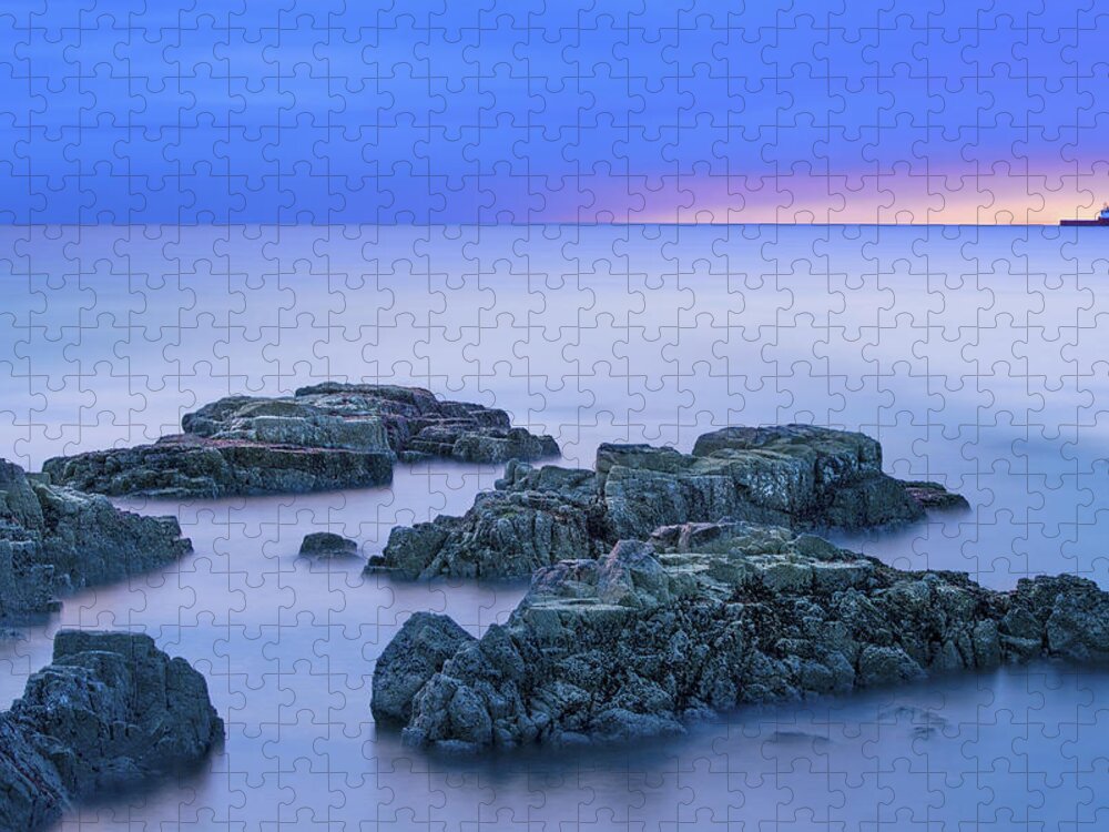 Blue Jigsaw Puzzle featuring the photograph Blue Sunrise by Veli Bariskan