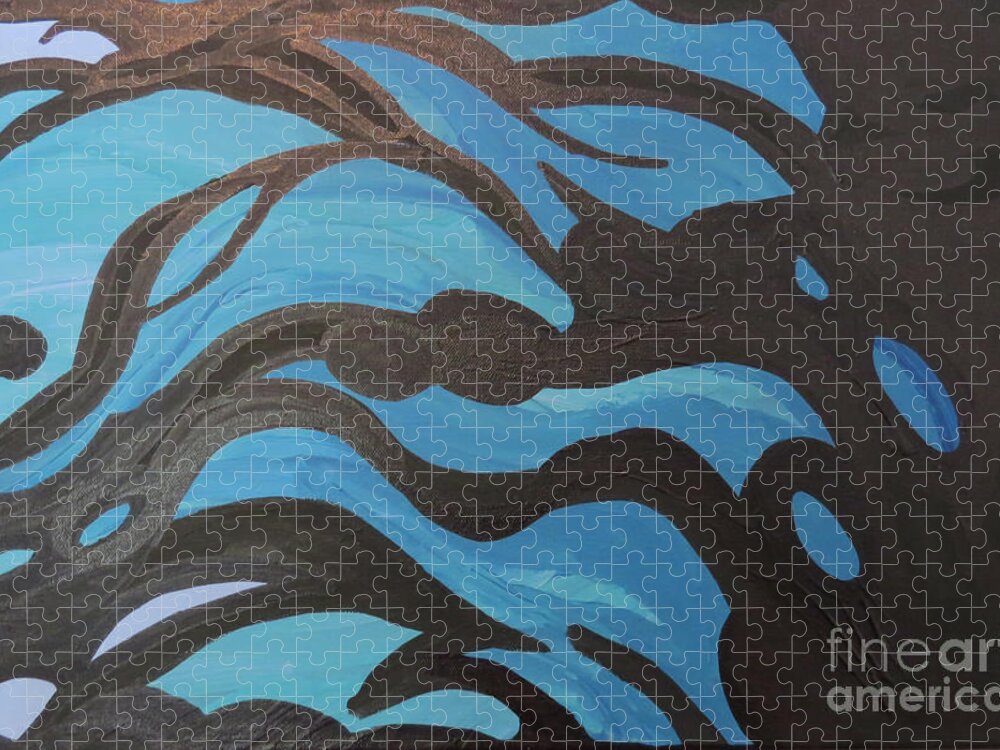 New Age Jigsaw Puzzle featuring the photograph Blue Waves of Healing by Mary Mikawoz
