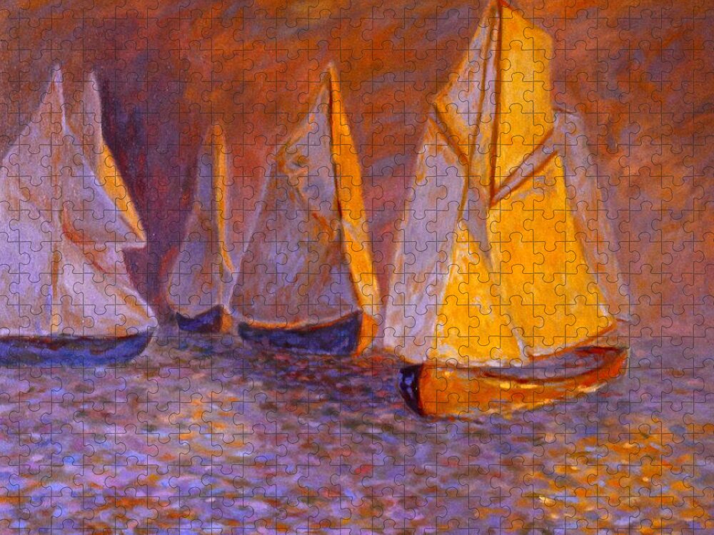 Boats Jigsaw Puzzle featuring the painting Boat Light by Kendall Kessler