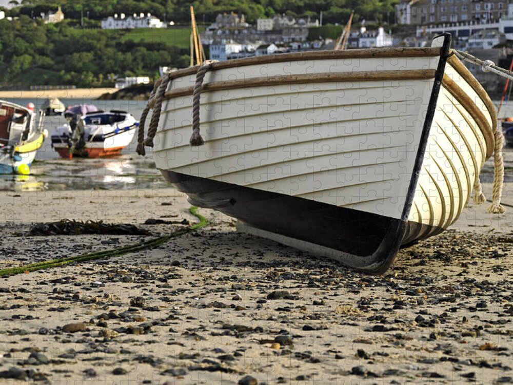 Britain Jigsaw Puzzle featuring the photograph Boat On The Beach - St Ives Harbour by Rod Johnson