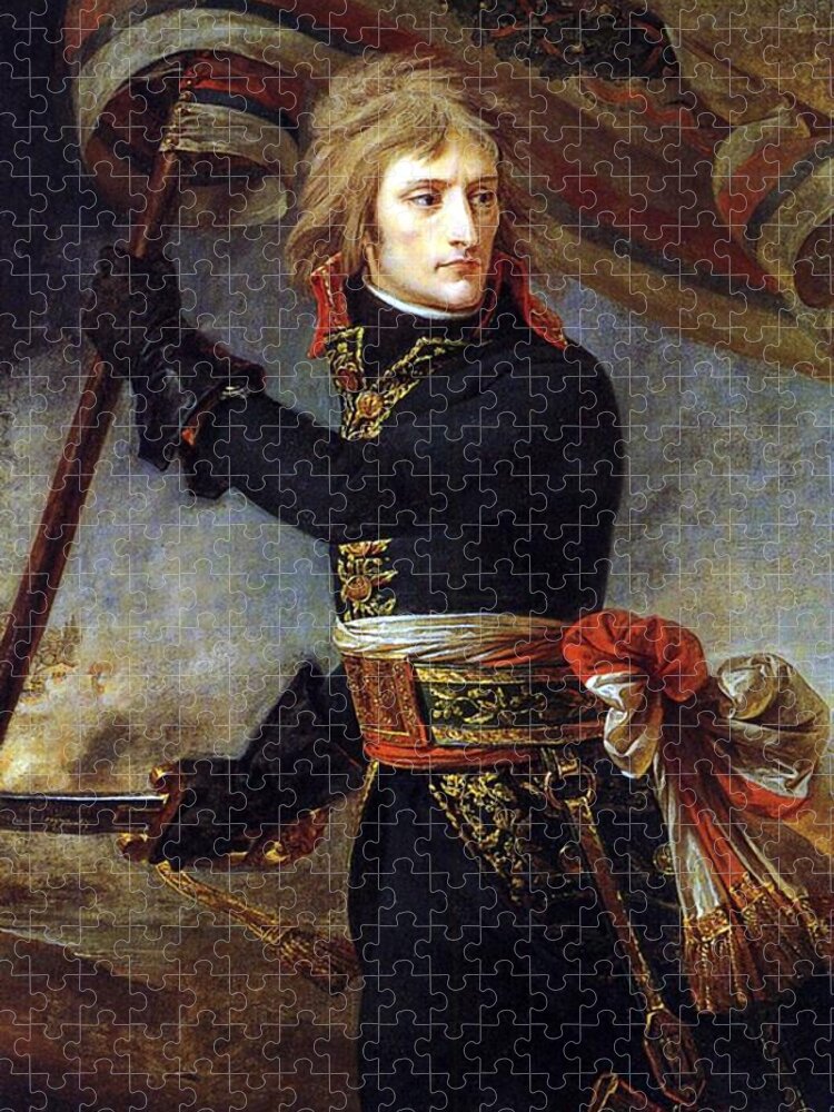 Bonaparte On The Bridge Jigsaw Puzzle featuring the painting Bonaparte on the Bridge by Jean Antoine Gros