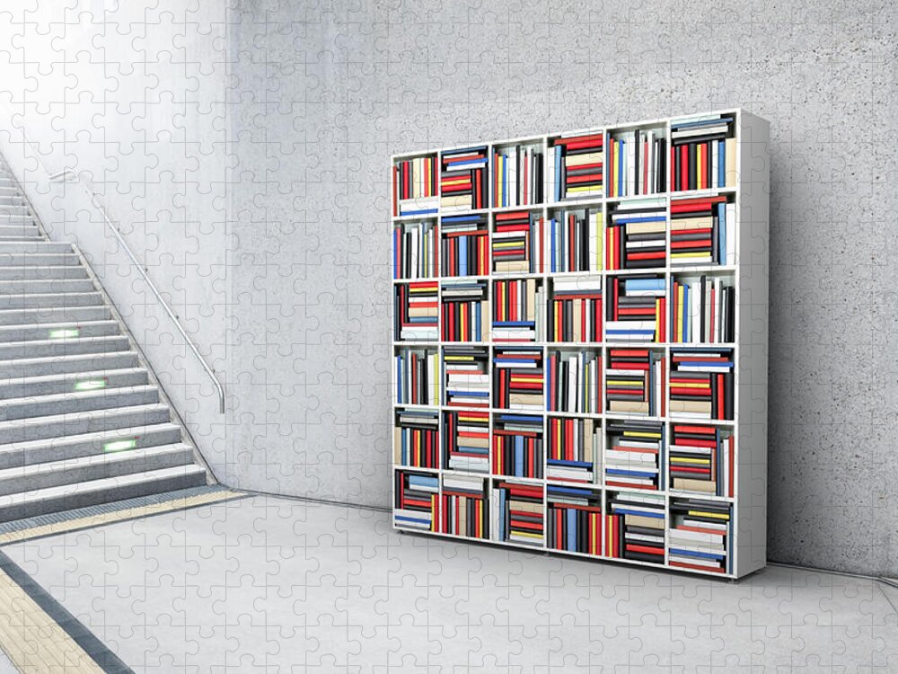 Steps Jigsaw Puzzle featuring the photograph Book Shelf by Jorg Greuel
