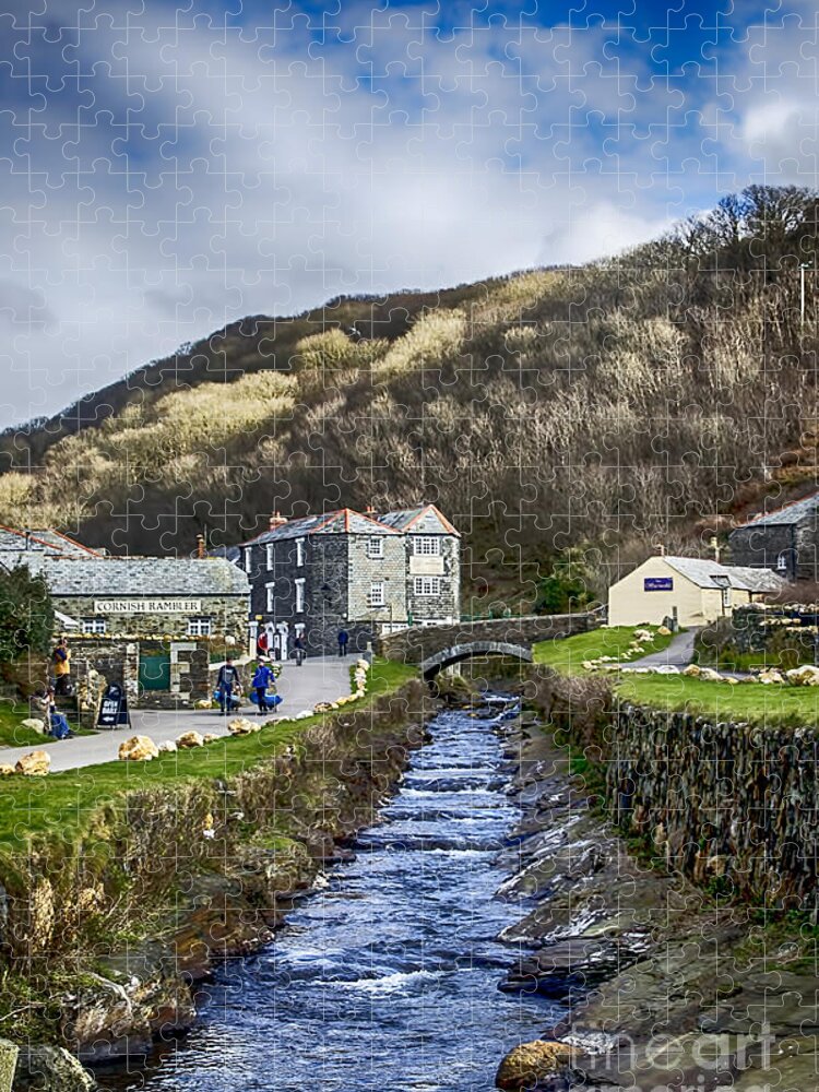Boscastle Harbour Jigsaw Puzzle featuring the photograph Boscastle Cornwall by Chris Thaxter