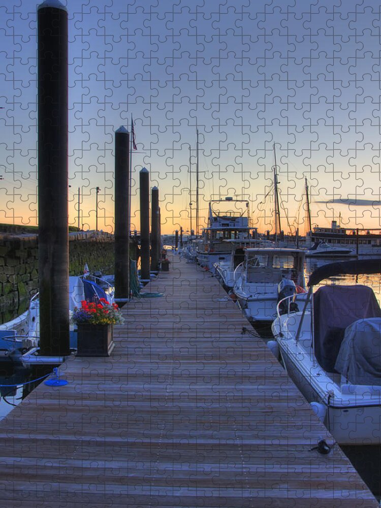 Boston Jigsaw Puzzle featuring the photograph Boston Dock Sunrise by Joann Vitali