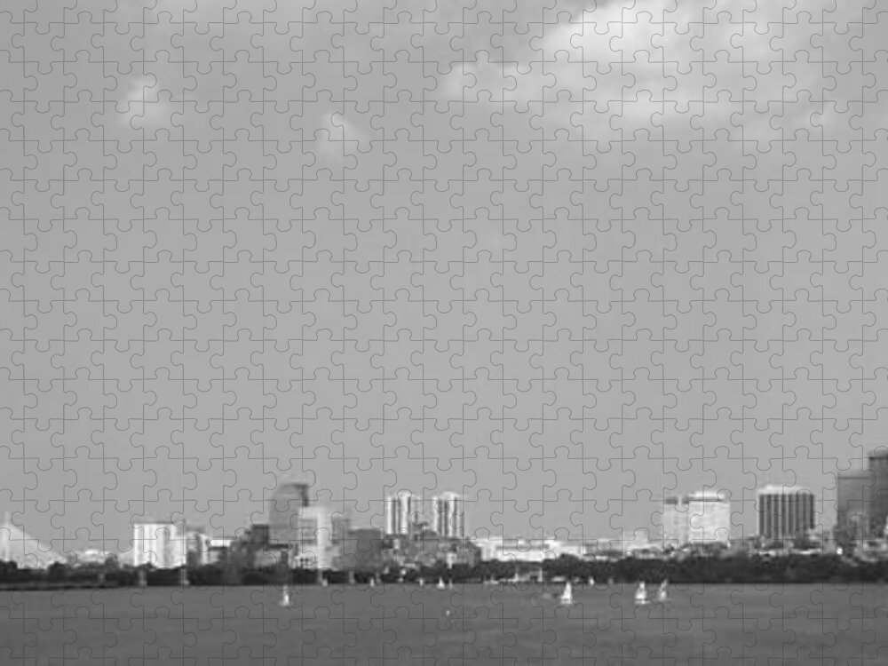 Boston Jigsaw Puzzle featuring the photograph Boston Massachusetts Black and White by Andrea Anderegg