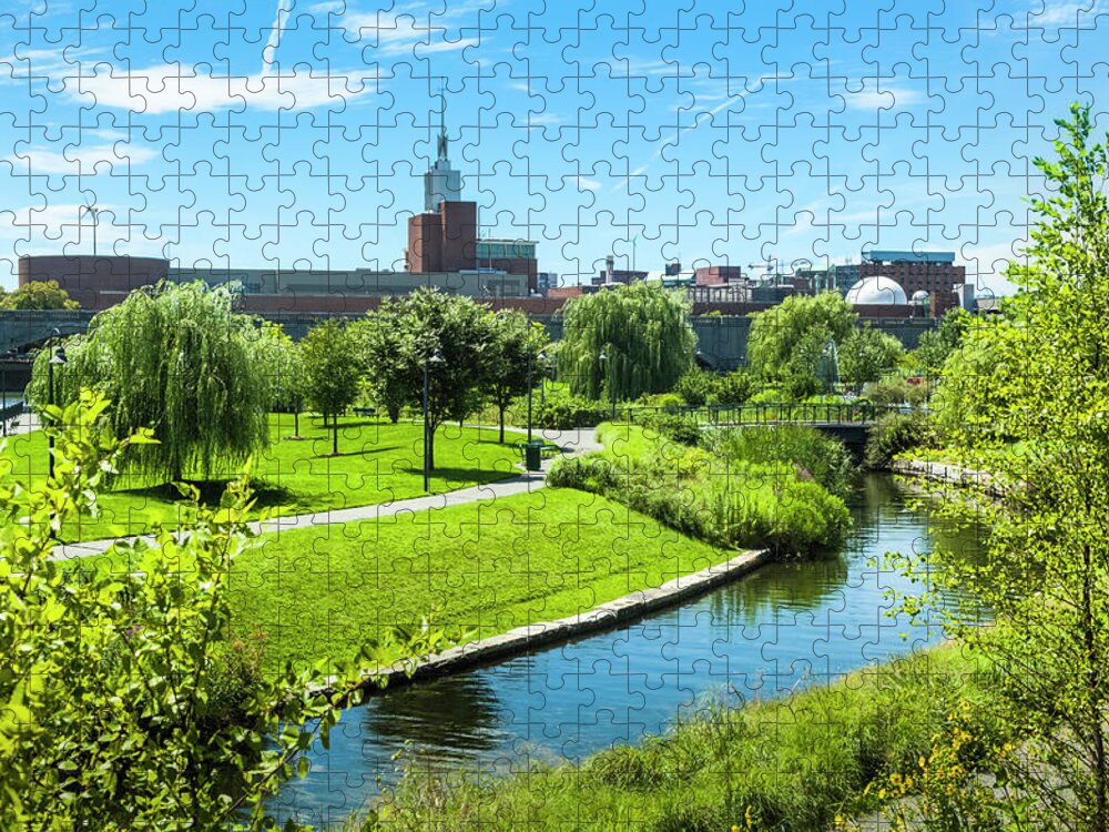 Viewpoint Jigsaw Puzzle featuring the photograph Bostons Northpoint Park And Boston by Drnadig