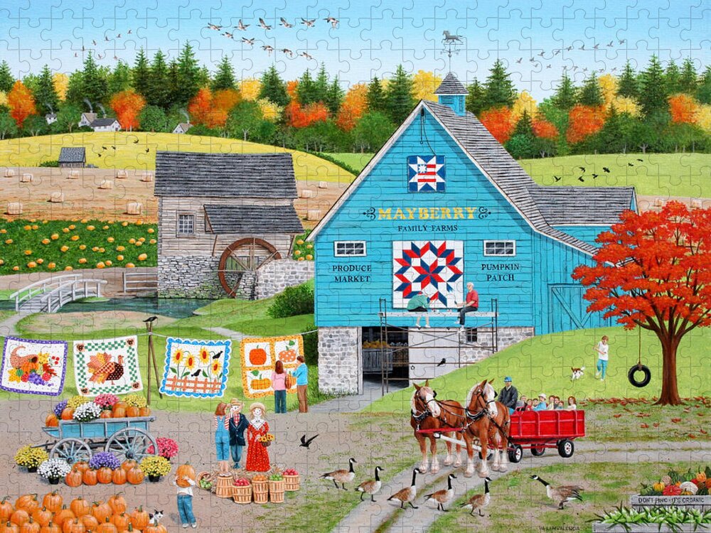 Naive Jigsaw Puzzle featuring the painting Bountiful Harvest by Wilfrido Limvalencia