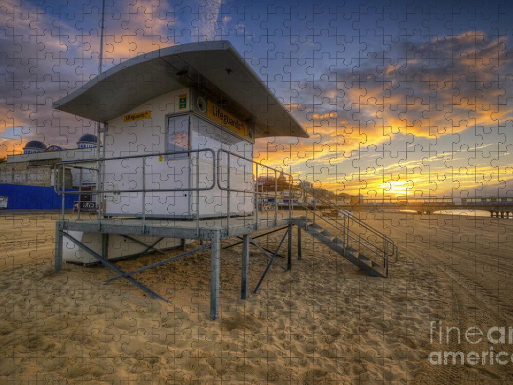 Hdr Jigsaw Puzzle featuring the photograph Bournemouth Beach Sunrise by Yhun Suarez