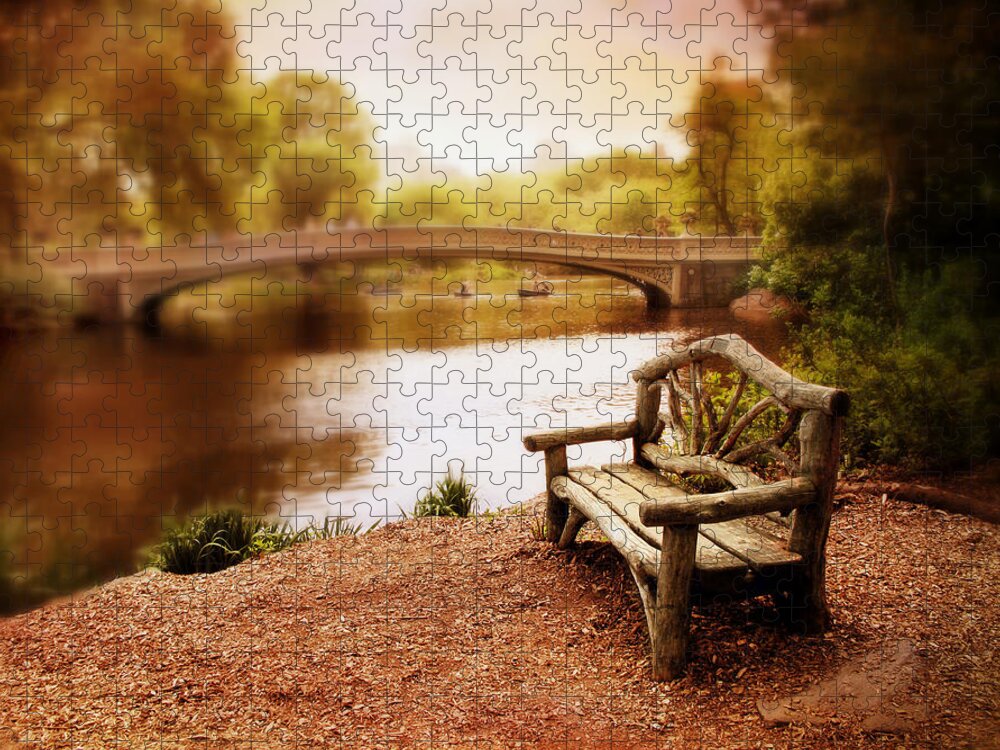 Bow Bridge Jigsaw Puzzle featuring the photograph Bow Bridge Nostalgia 2 by Jessica Jenney