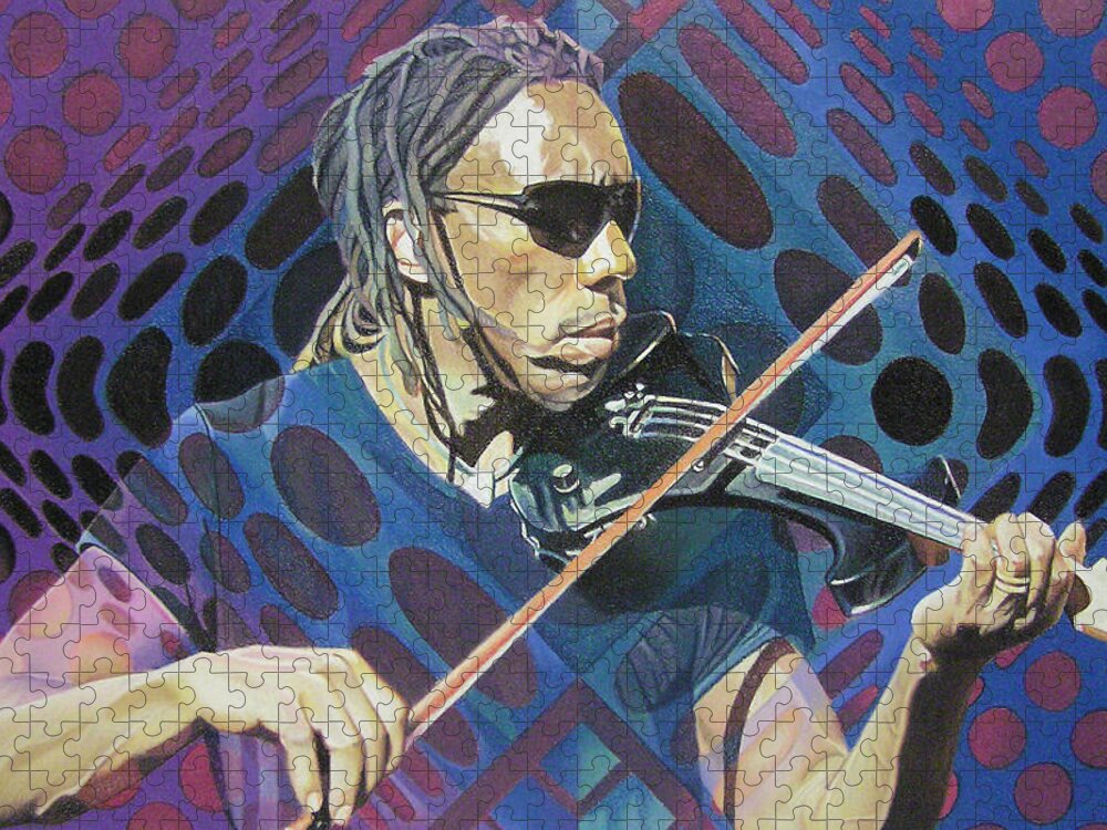 Boyd Tinsley Jigsaw Puzzle featuring the drawing Boyd Tinsley-Op Art Series by Joshua Morton