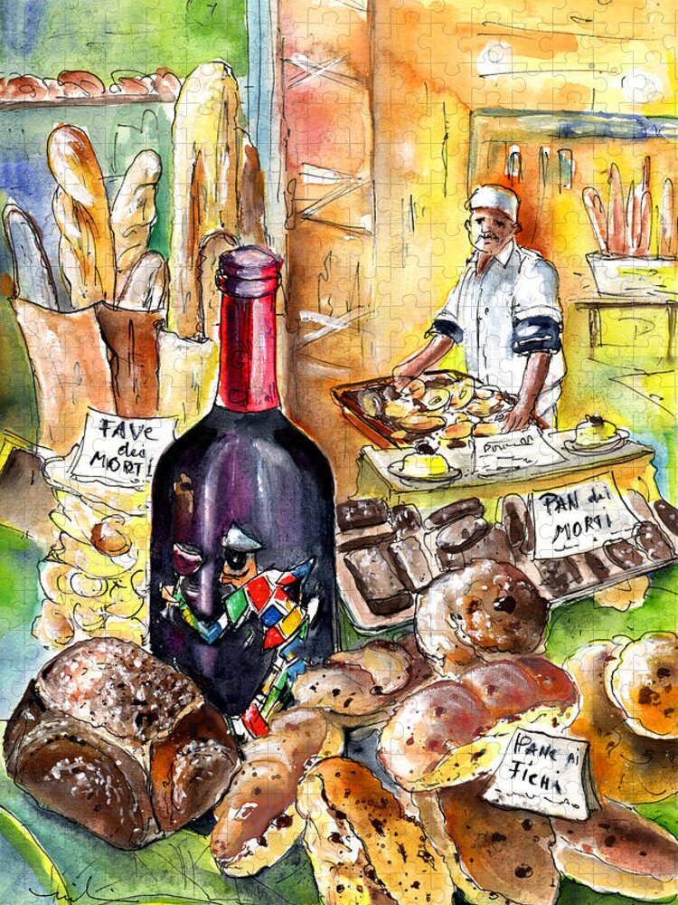 Travel Jigsaw Puzzle featuring the painting Bread From Bergamo by Miki De Goodaboom