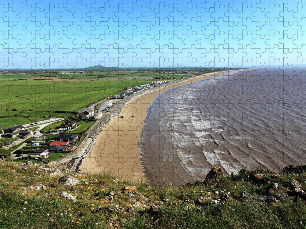 Tranquility Jigsaw Puzzle featuring the photograph Brean Breach And Berrow Flats, Somerset by Dave Porter Peterborough Uk