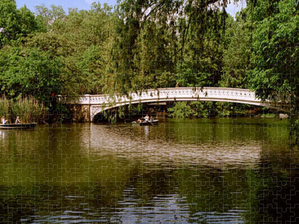 Photography Jigsaw Puzzle featuring the photograph Bridge Across A Lake, Central Park by Panoramic Images