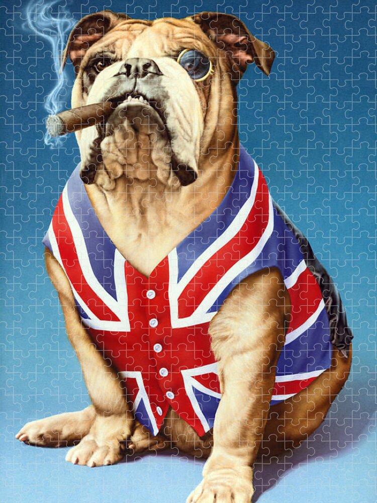 British Jigsaw Puzzle featuring the photograph British Bulldog by MGL Meiklejohn Graphics Licensing