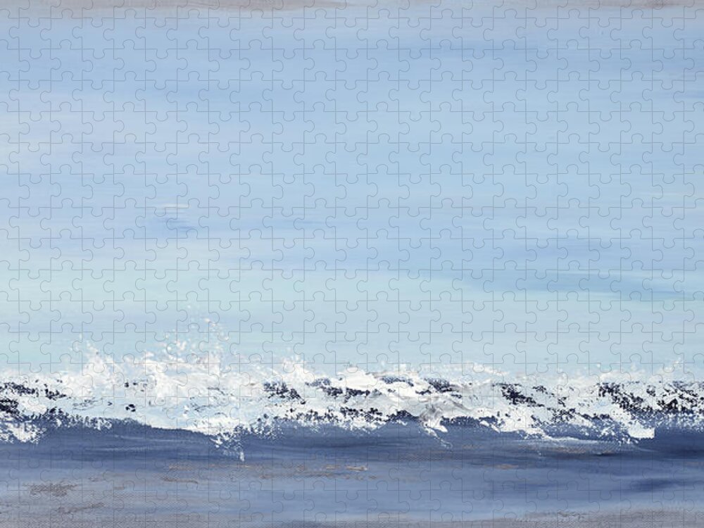 Coastal Jigsaw Puzzle featuring the painting Broken Blue by Tamara Nelson