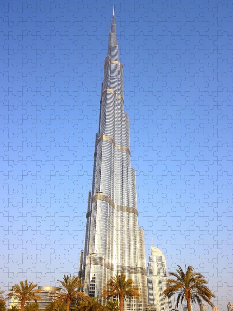 Burj Jigsaw Puzzle featuring the photograph Burj Khalifa by FireFlux Studios
