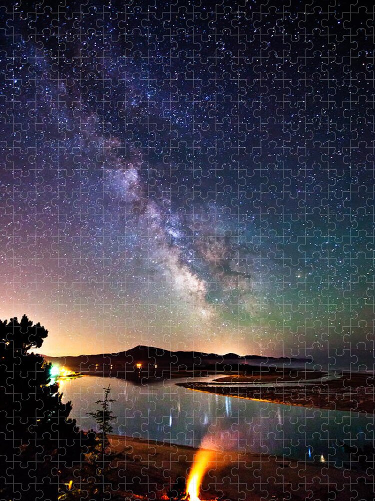 Beach Jigsaw Puzzle featuring the photograph Burning the Milky Way by Darren White