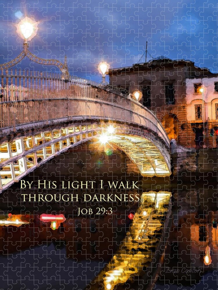 By His Light I Walk Jigsaw Puzzle featuring the digital art By His light I walk by Denise Beverly