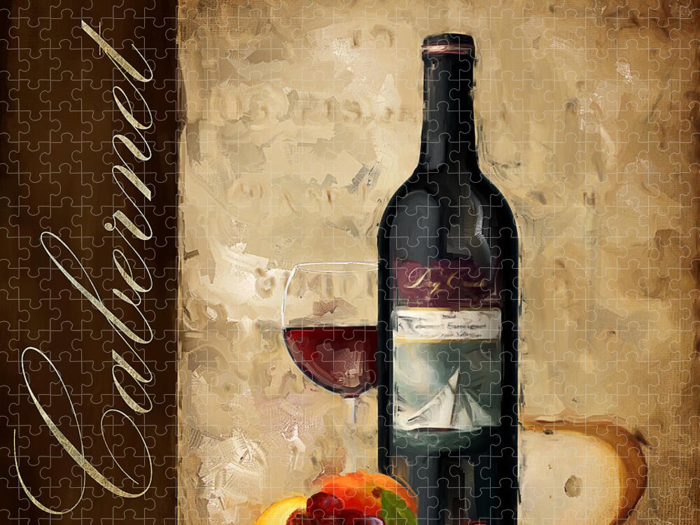 Wine Jigsaw Puzzle featuring the painting Cabernet III by Lourry Legarde