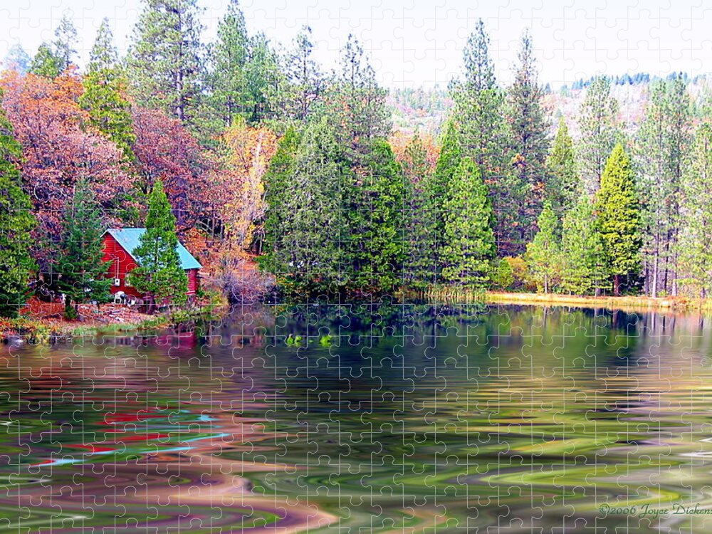 Cabin Jigsaw Puzzle featuring the photograph Cabin On The Lake by Joyce Dickens