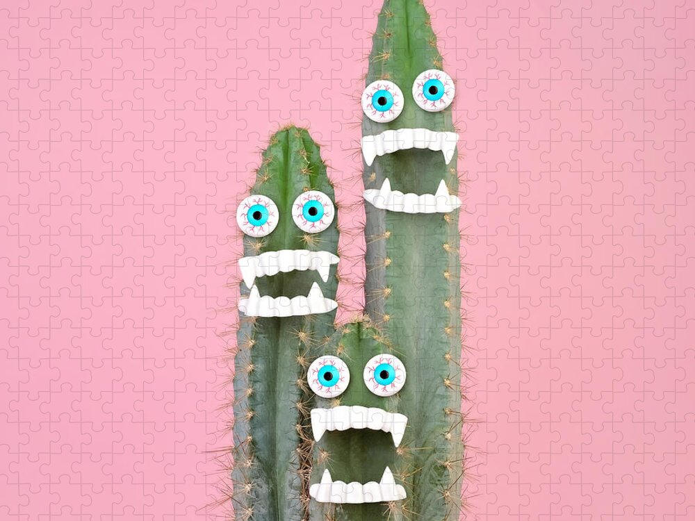 Holiday Jigsaw Puzzle featuring the photograph Cactus Plant With Teeth And Eyes by Juj Winn
