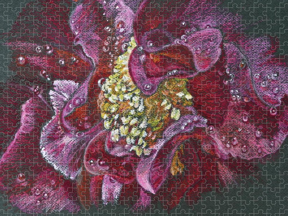 Camellia Jigsaw Puzzle featuring the pastel Camellia Rain by Michele Myers