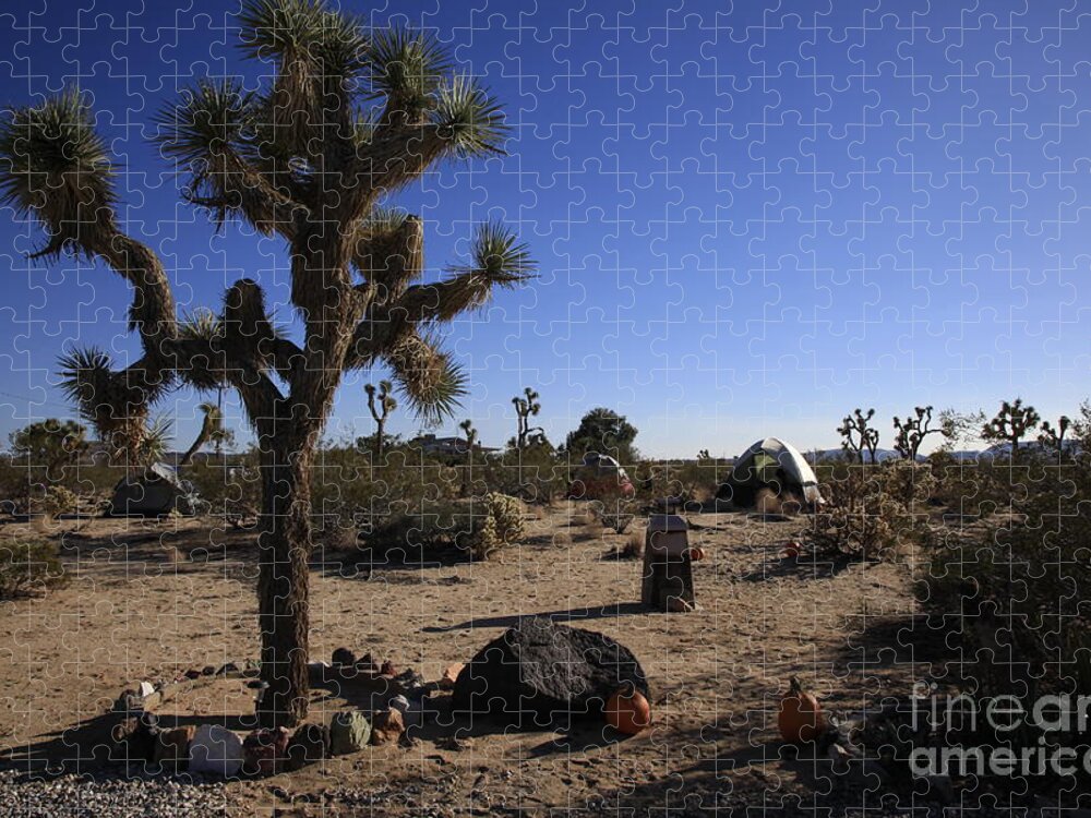 Desert Jigsaw Puzzle featuring the photograph Camping in the desert by Nina Prommer