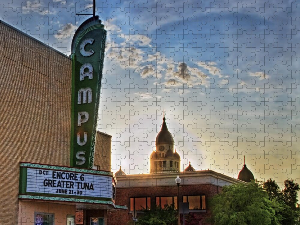 Campus At Sunrise Jigsaw Puzzle featuring the photograph Campus at Sunrise by Gary Holmes
