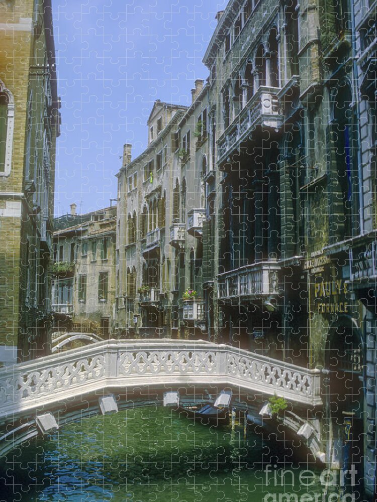 Venice Jigsaw Puzzle featuring the photograph Canal Bridges by Bob Phillips