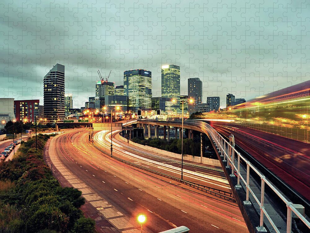 Built Structure Jigsaw Puzzle featuring the photograph Canary Wharf by Thank You For Choosing My Work.