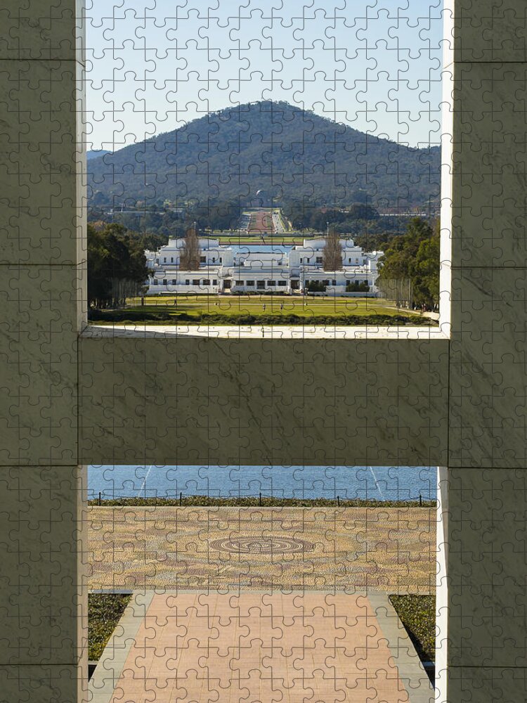 Australia Jigsaw Puzzle featuring the photograph Canberra - Parliament House View by Steven Ralser