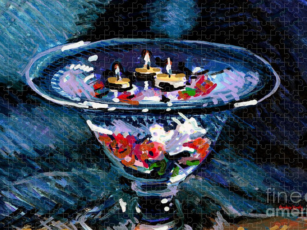 Candles Jigsaw Puzzle featuring the painting Candles in Water by Candace Lovely