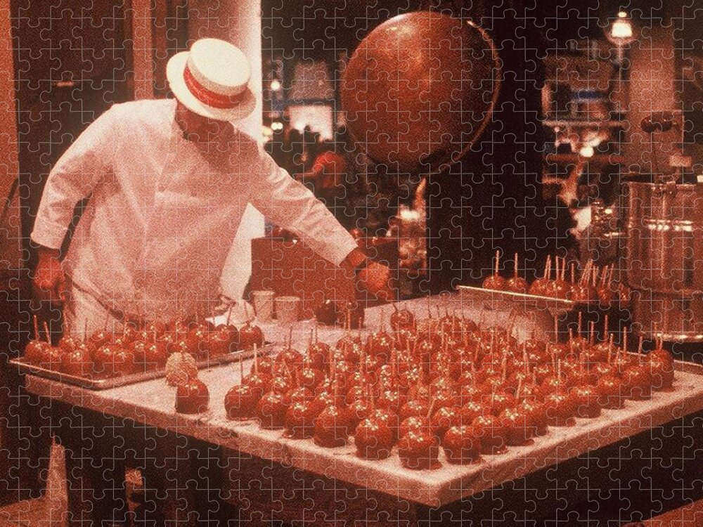 Apples Jigsaw Puzzle featuring the photograph Candy Apple Man by Rodney Lee Williams