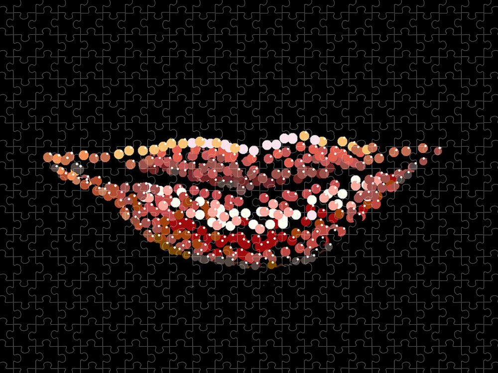 Lips Jigsaw Puzzle featuring the digital art Candy Lips by R Allen Swezey
