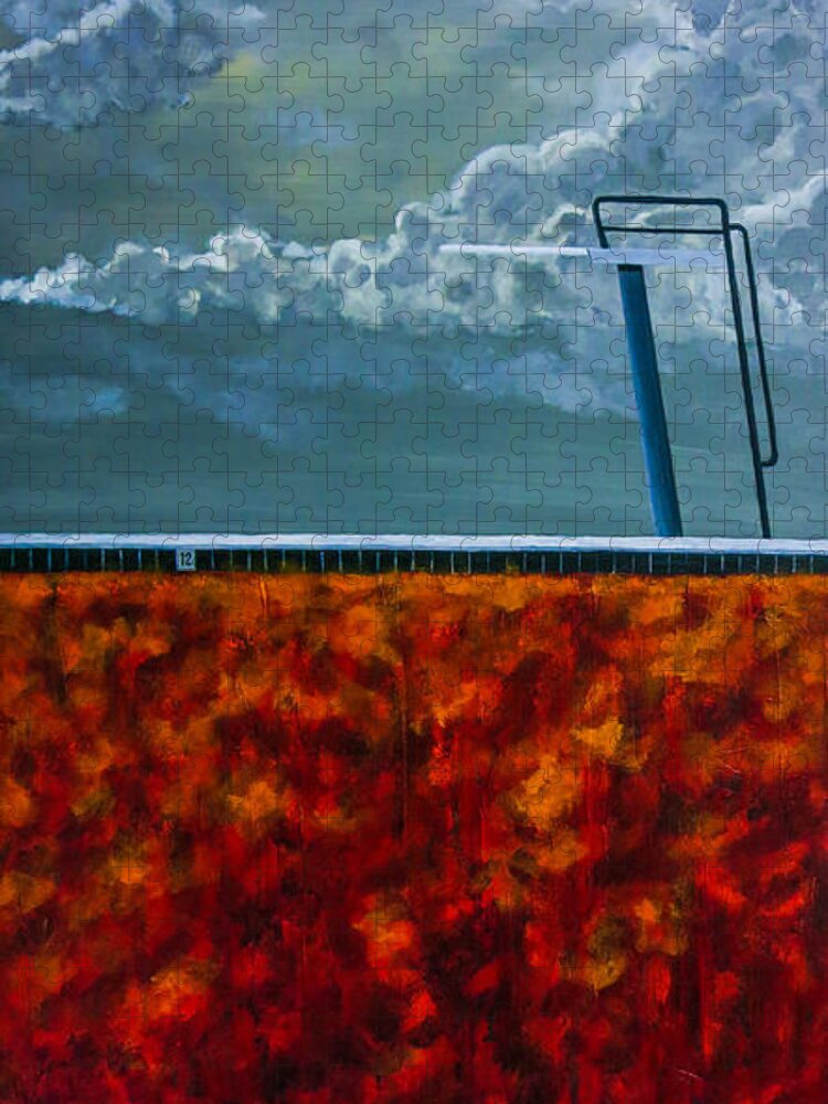 Diving Board Jigsaw Puzzle featuring the painting Cannonball by Joel Tesch