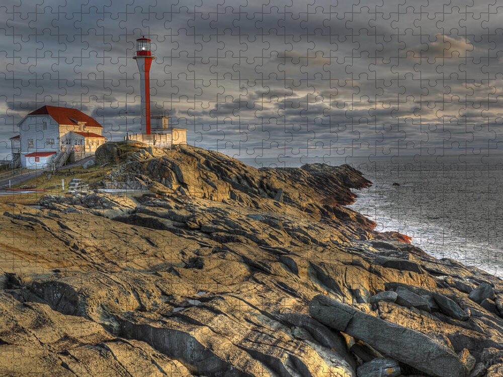 Feb0514 Jigsaw Puzzle featuring the photograph Cape Forchu Lightstation Nova Scotia by Scott Leslie
