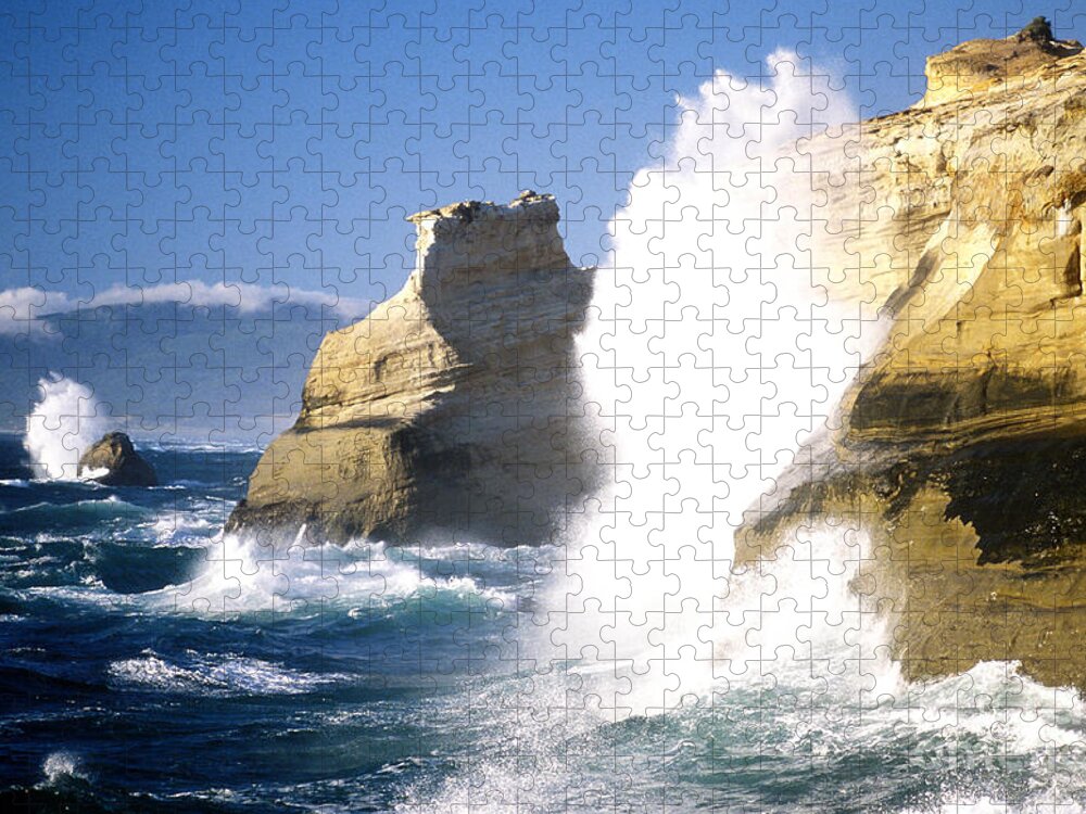 Wave Jigsaw Puzzle featuring the photograph Cape Kiwanda State Park, Oregon by Jim Corwin