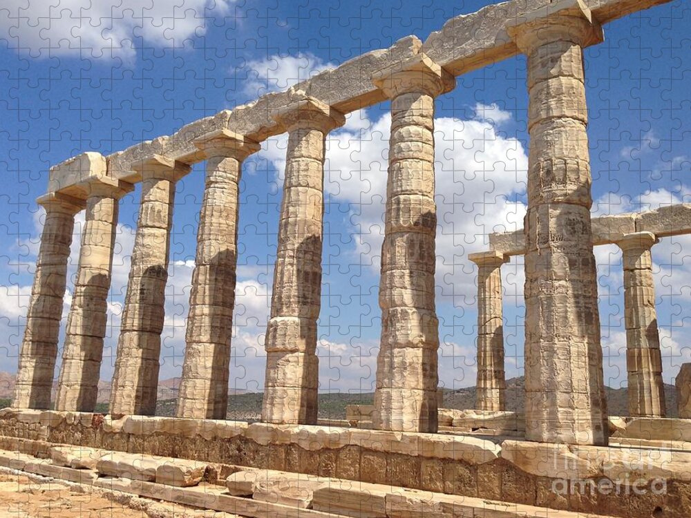 Temple Of Poseidon Jigsaw Puzzle featuring the photograph Cape Sounion by Denise Railey