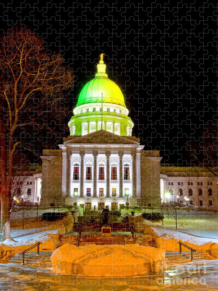 Capitol Jigsaw Puzzle featuring the photograph Capitol Madison Packers Colors by Steven Ralser